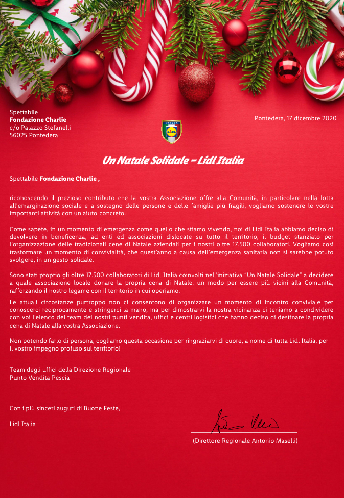Lidl Italia sostiene Charlie Telefono Amico
